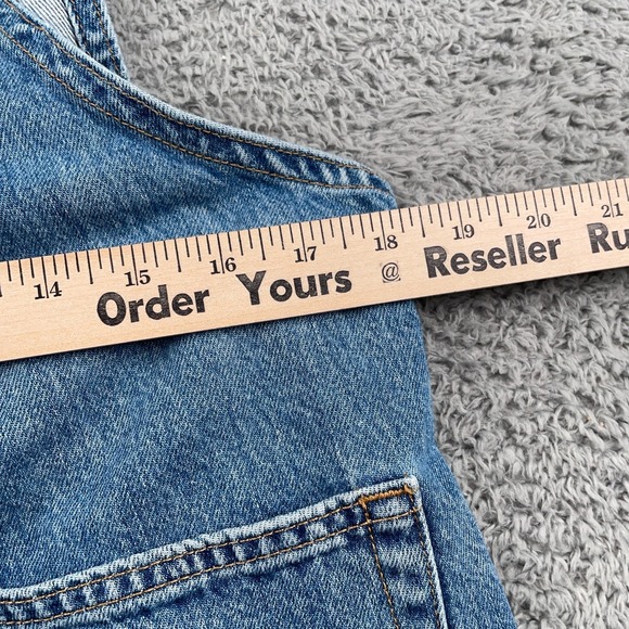 Levis Overalls Womens Medium Blue Denim Jean Shortalls Casual Workwear Retro - Picture 6 of 10
